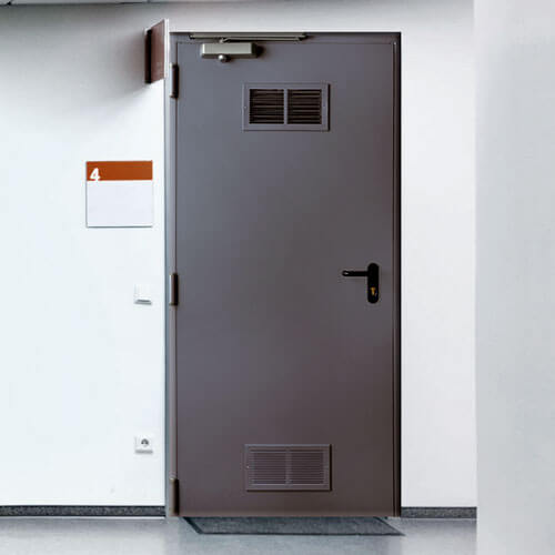 puerta pivotante cortafuegos